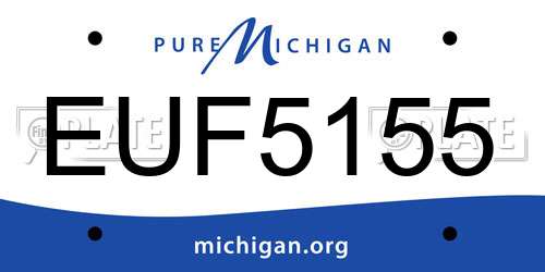 EUF5155 Michigan License Plate