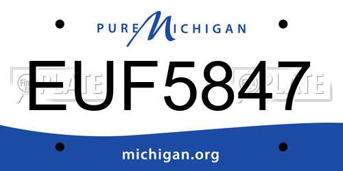 EUF5847 Michigan License Plate