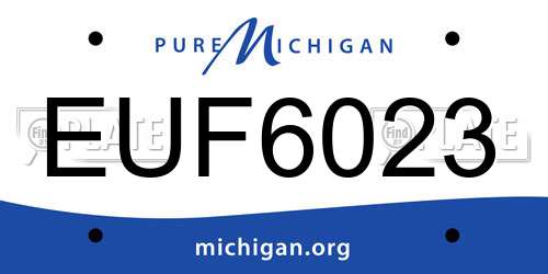 EUF6023 Michigan License Plate