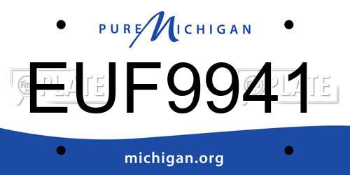EUF9941 Michigan License Plate