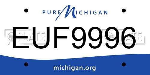 EUF9996 Michigan License Plate