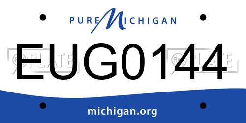 EUG0144 Michigan License Plate