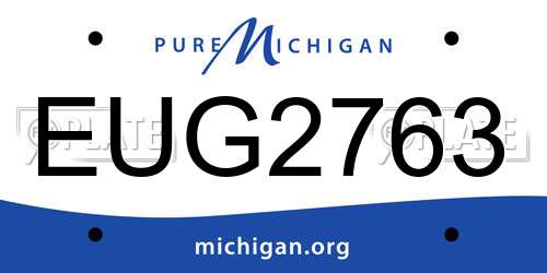 EUG2763 Michigan License Plate