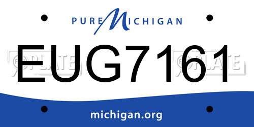 EUG7161 Michigan License Plate