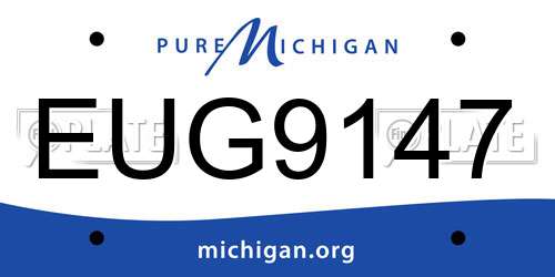 EUG9147 Michigan License Plate