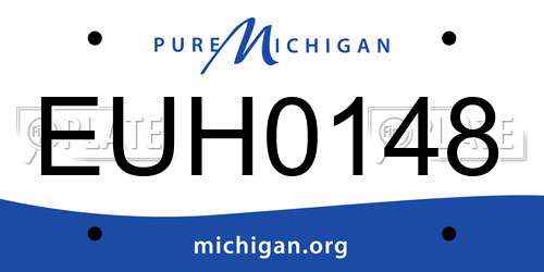 EUH0148 Michigan License Plate