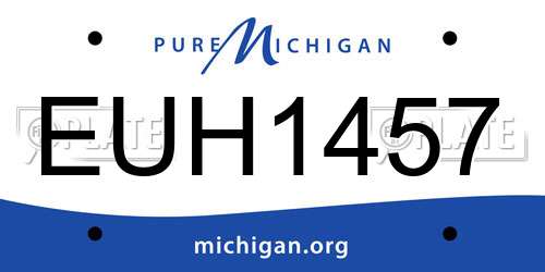 EUH1457 Michigan License Plate