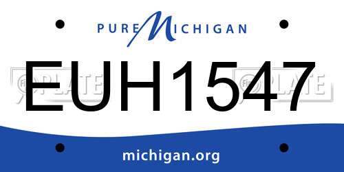 EUH1547 Michigan License Plate