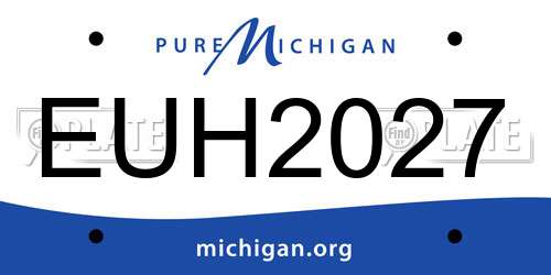 EUH2027 Michigan License Plate
