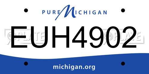 EUH4902 Michigan License Plate