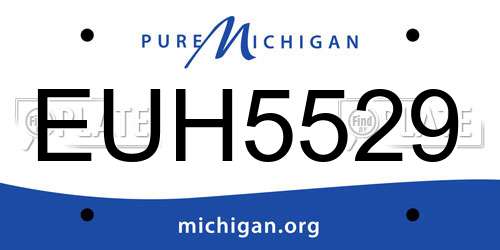 EUH5529 Michigan License Plate