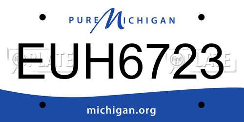 EUH6723 Michigan License Plate