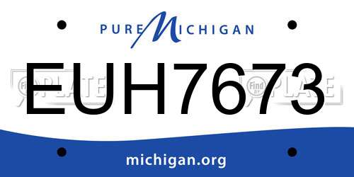 EUH7673 Michigan License Plate