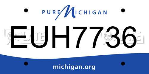 EUH7736 Michigan License Plate