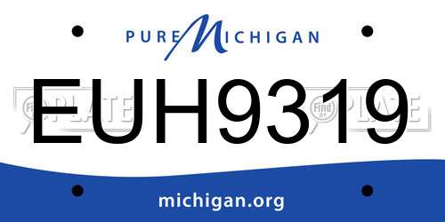 EUH9319 Michigan License Plate