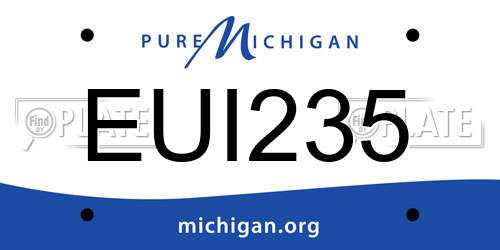 EUI235 Michigan License Plate