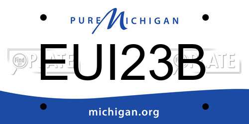 EUI23B Michigan License Plate