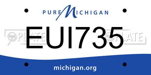 EUI735 Michigan License Plate