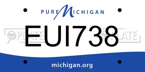EUI738 Michigan License Plate