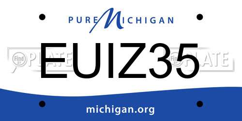 EUIZ35 Michigan License Plate
