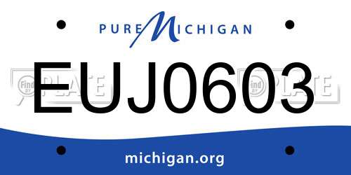 EUJ0603 Michigan License Plate