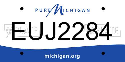EUJ2284 Michigan License Plate