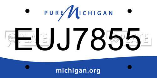 EUJ7855 Michigan License Plate