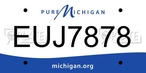 EUJ7878 Michigan License Plate
