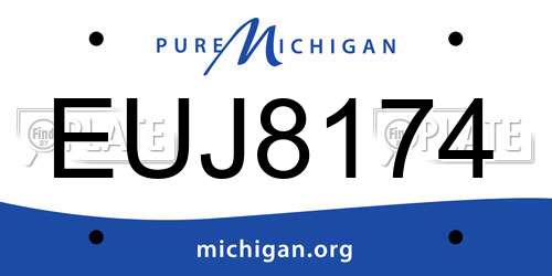 EUJ8174 Michigan License Plate