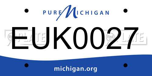 EUK0027 Michigan License Plate