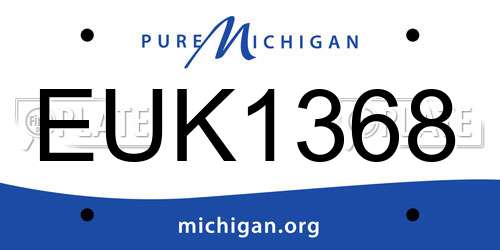 EUK1368 Michigan License Plate