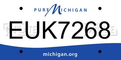 EUK7268 Michigan License Plate