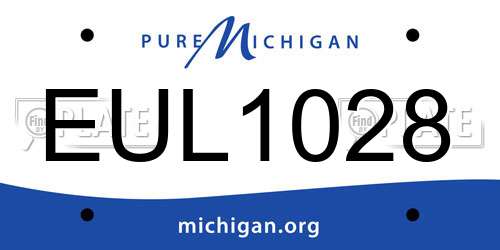 EUL1028 Michigan License Plate