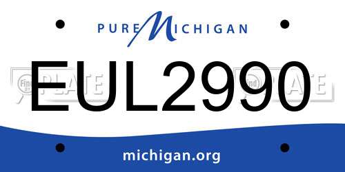 EUL2990 Michigan License Plate