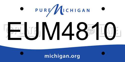 EUM4810 Michigan License Plate