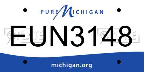 EUN3148 Michigan License Plate
