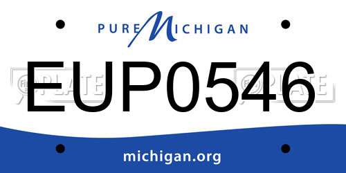 EUP0546 Michigan License Plate
