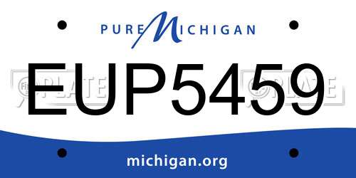 EUP5459 Michigan License Plate