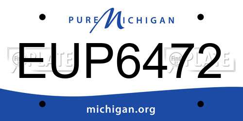 EUP6472 Michigan License Plate