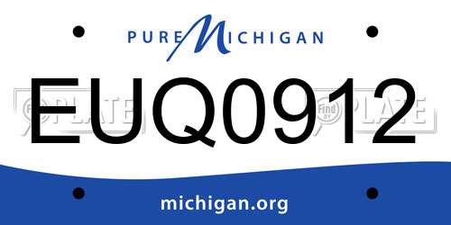 EUQ0912 Michigan License Plate