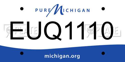 EUQ1110 Michigan License Plate