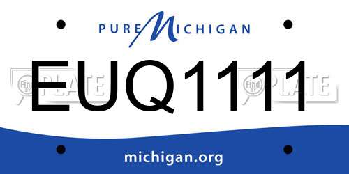 EUQ1111 Michigan License Plate
