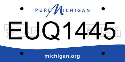 EUQ1445 Michigan License Plate
