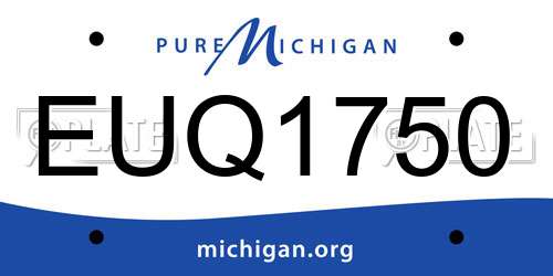 EUQ1750 Michigan License Plate