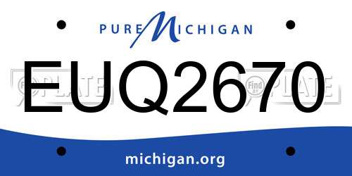 EUQ2670 Michigan License Plate