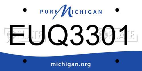EUQ3301 Michigan License Plate