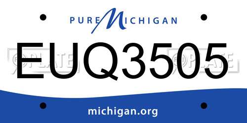 EUQ3505 Michigan License Plate