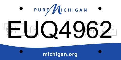EUQ4962 Michigan License Plate