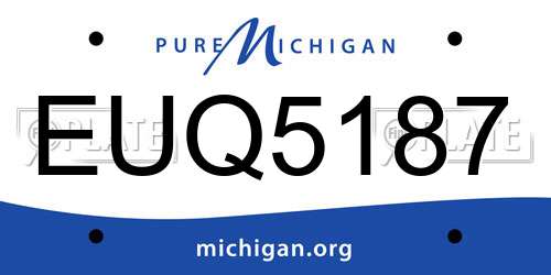 EUQ5187 Michigan License Plate