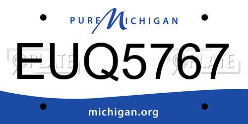 EUQ5767 Michigan License Plate